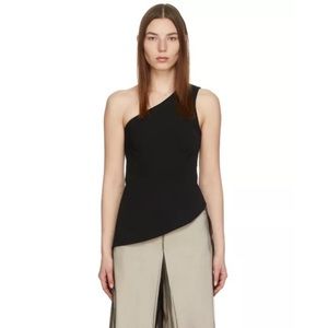 NWOT MM6 Maison Margiela Black Techno Tank Top One Shoulder Asymmetric